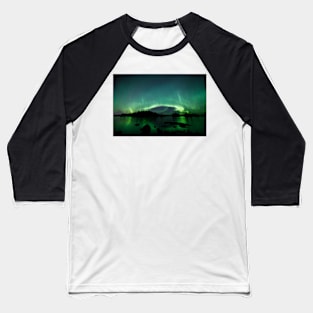 Beautiful northern lights over lake Baseball T-Shirt